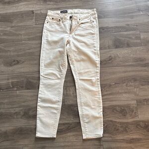 J. Crew Women's Light Cream Toothpick Jeans